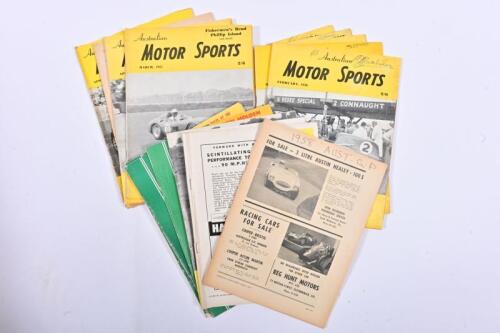 AUSTRALIAN MOTOR SPORTS: A group of 'Australian MOTOR SPORTS' magazines. Year range from 1956 - 1960