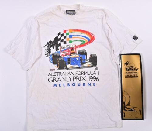 AUSTRALIAN GRAND PRIX: Two 1996 Australian Grand Prix, Melbourne items. Limited Edition Tie 986/300) & Australian Formula 1 Grand Prix 1996 Melbourne T-shirt