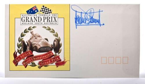 STEWART: A 1985 'AUSTRALIAN FORMULA ONE GRAND PRIX ADELAIDE, SOUTH AUSTRALIA' First Day Cover envelope signed by Jackie Stewart
