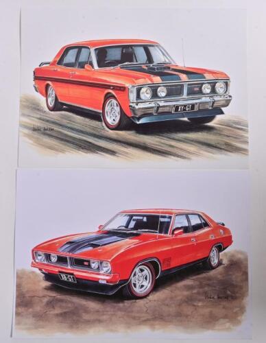 FORD: Two Ford Falcon prints. Ford Falcon XY GT Phase III in orange & Ford Falcon XB GT 351 in red