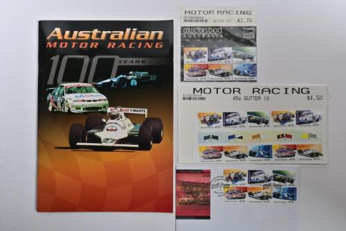 AUSTRALIAN MOTOR RACING: A group of four Australia Post items pertaining to Australian Motor Racing. Book and stamp sets