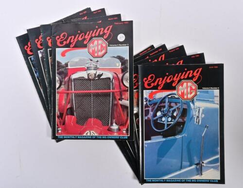 M.G: Nine editions of 'Enjoying MG' magazine including Volume 5, Number 2 - 9, 11