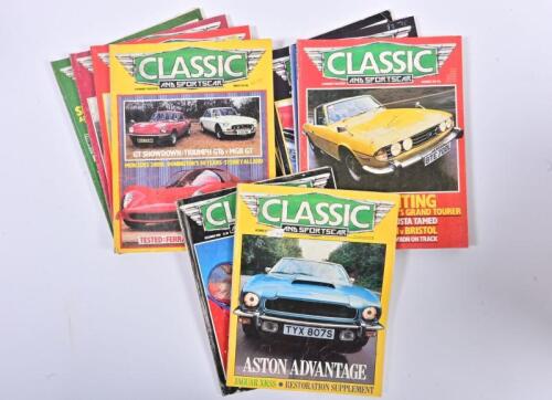CLASSIC AND SPORTSCAR: Ten editions of 'CLASSIC AND SPORTSCAR' magazines. Issues ranging in years from 1983 to 1986