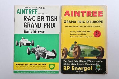 AINTREE: Two Aintree Official Programmes. 1957 Grand Prix D'Europe Official Programme