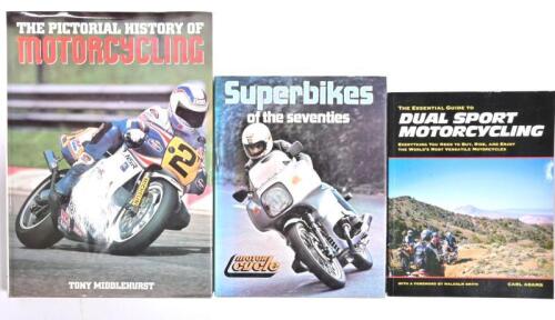 MOTORCYCLING: Three books detailing motor cycling and motorcycling history. 'Superbikes of the Seventies' hardcover book by John Nutting