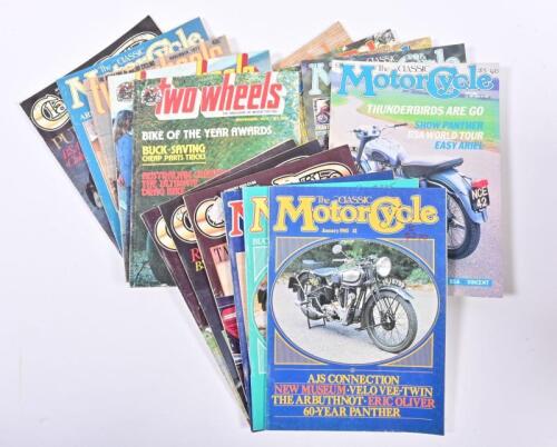 MOTORCYCLE MAGAZINES: A quantity of motor cycle magazines. 'two wheels', 'The Classic Motor Cycle', 'Classic Bike'. 1970's - 1990's editions