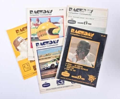 COMPETITION COMMUNICATOR: Five issues of 'RACEDAY Competition Communicator' Official Programs from Sandown. Years 1977 - 1980