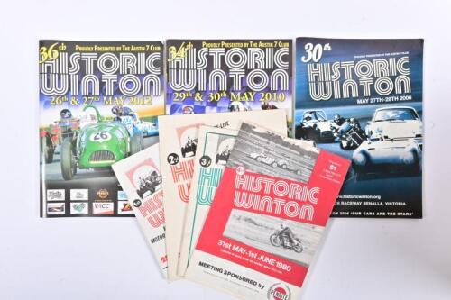 HISTORIC WINTON: Seven 'HISTORIC WINTON' Official Programmes. Years 1977 - 1980, 2006, 2010, 2012