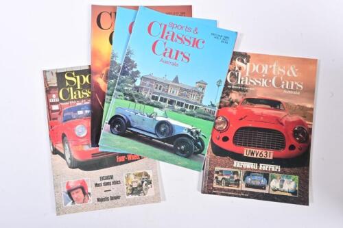 SPORTS & CLASSIC CARS: Five editions of 'SPORTS & CLASSIC CARS AUSTRALIA' magazine. 1986 - 1990 issues