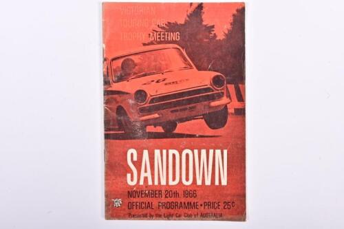 SANDOWN: A 'SANDOWN, November 20th, 1966' Victorian Touring Car Trophy Meeting Official Programme