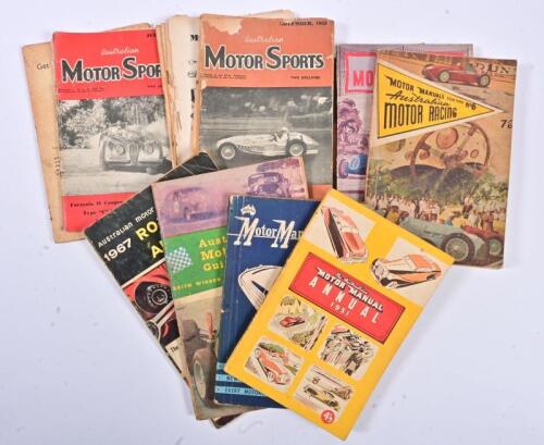 AUSTRALIAN MOTORING/RACING: A collection of period publications relating to Australian motoring and racing. Australian Motor Sports & Australian Motor Racing yearbooks