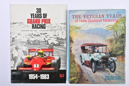 NEW ZEALAND MOTORING/RACING: Two publications dealing with New Zealand motoring and racing. 'THE VETERAN YEARS of New Zealand Motoring' hardcover book by PAM MacLEAN & BRIAN JOYCE