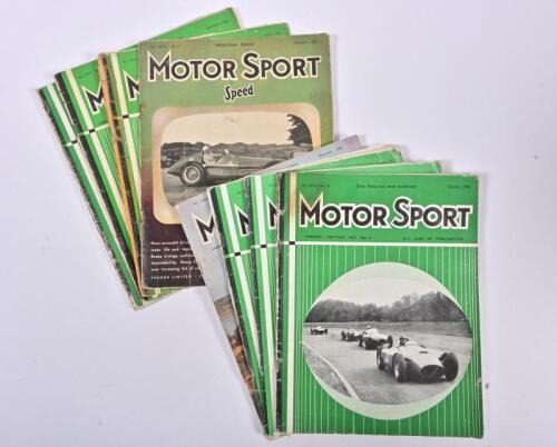 MOTOR SPORT: Eight editions of MOTOR SPORT'. Year range of 1951 to 1959