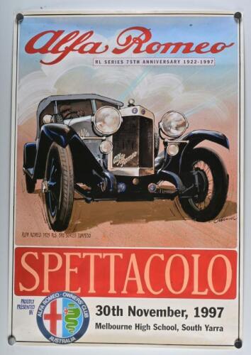 ALFA ROMEO: A large poster commemorating the anniversary of the RL series (1922-1997)
