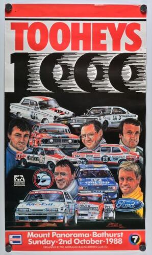BATHURST: A n original Tooheys 1000 Bathurst poster from 1988 with artwork by Neill