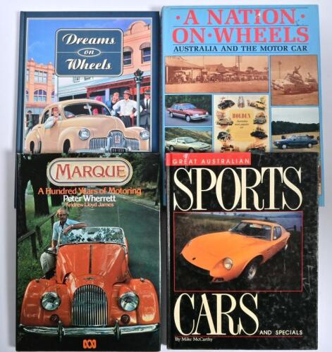 AUSTRALIAN MOTORING: Four hardcover books detailing Australian motoring. 'GREAT AUSTRALIAN SPORTS CARS AND SPECIALS' by Mike McCarthy