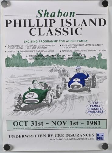 PHILLIP ISLAND: A original poster from the 1981 Shabon Phillip Island Classic