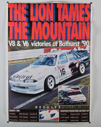 HOLDEN: A commemorative double sided poster "V8 & V6 victories at Bathurst '90"