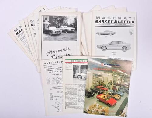 MASERATI: A collection of Maserati Club publications. 'Maserati Classics' (Australia), 'MASERATI MARKET LETTER', 'Maserati Club International (MCI) Publications' & 'maserati CLUB International - MEMBERSHIP ROSTER' 1990 - 1992