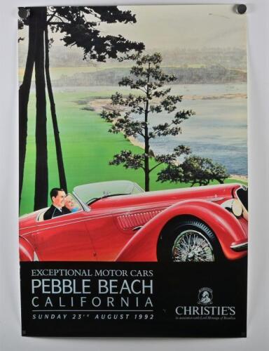 PEBBLE BEACH: A 1992 Pebble Beach Christie's auction poster from 1992