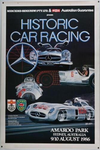 AMAROO PARK: A historic car racing poster from Amaroo Park 1986
