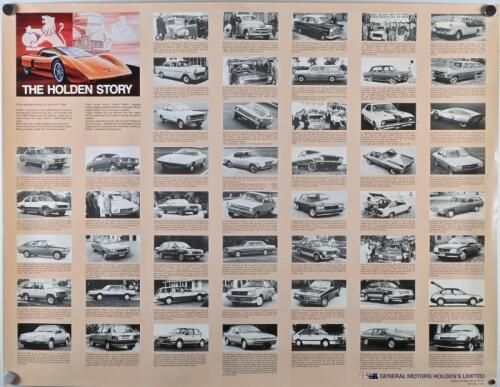 HOLDEN: A large poster outlining the Holden story