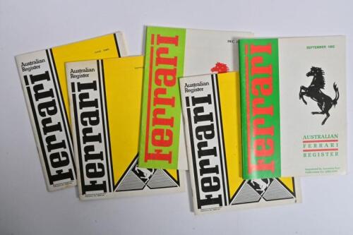 FERRARI: Five editions of 'Ferrari Australian Register'. 1985, 1990, 1992 issues