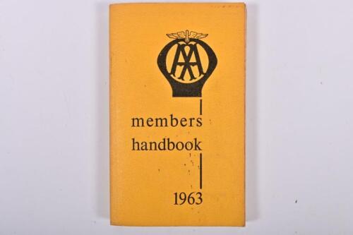 AUTOMOBILE ASSOCIATION: A 1963 edition of the 'THE AUTOMOBILE ASSOCIATION' members handbook