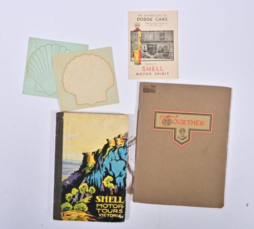 SHELL: Five items pertaining to 'SHELL'. Shell staff booklet and stickers