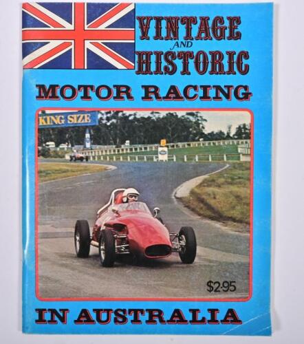 HISTORIC MOTOR RACING: 'VINTAGE AND HISTORIC MOTOR RACING IN AUSTRALIA' card cover magazine. Published 1980