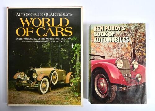AUTOMOBILES: Two hardcover books detailing automobiles. 1971 edition of 'AUTOMOBILE QUARTERLY'S WORLD OF CARS'