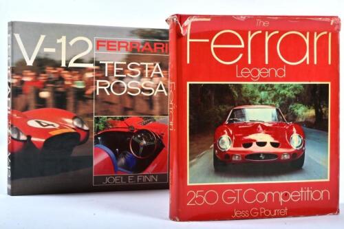 FERRARI:Two hardcover books detailing Ferrari history. 'FERRARI TESTA ROSSA V-12' by Joel E.Finn