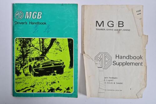 MG: An original 1977 'MG MGB (TOURER and GT)' Driver's Handbook as produced by British Leyland. With Supplement