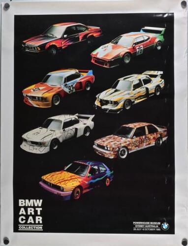 BMW: An original exhibition poster from the Powerhouse Museum 1989 featuring the BMW Art Cars