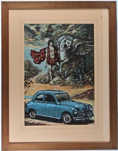 FIAT" A circa 1970s reproduction colour lithograph of Marcello Dudovich's of the 1934 poster