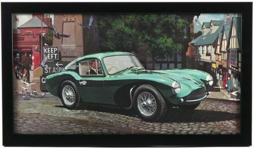ASTON MARTIN: A print after William Sims featuring a 1954 Aston Martin DB-3/S