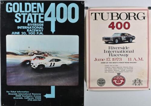 NASCAR: Two original early event poster from the "Tuborg 400 and Golden State 400", Riverside International Raceway CA,