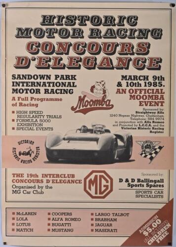 MOOMBA: A poster from the 1985 Moomba event on thick paper