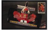 FERRARI: An original early 1976 poster featuring Niki Lauda&rsquo;s Ferrari 312T Formula One car from early 1976 before his accident later that year, framed