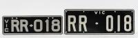 ROLLS-ROYCE: Two Victorian registration plates 'RR 018' in black and white with the rights to display (able to assigned for full registration)