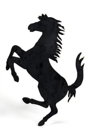 FERRARI: Large wooden prancing horse insignia, possible ex-Lowes showroom, 76cm high