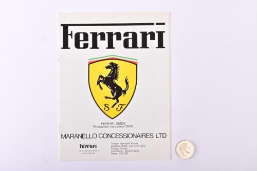 FERRARI: 1976 Ferrari dealer issued guide to production cars since 1959.