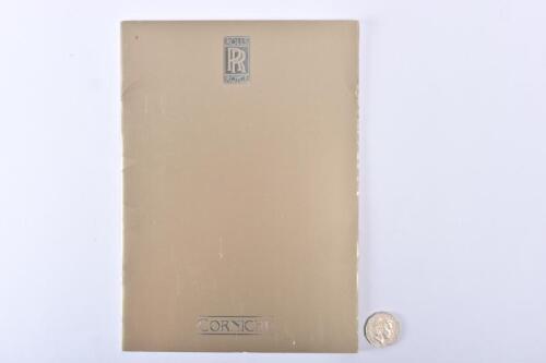 ROLLS-ROYCE: A circa 1982 Rolls Royce Corniche brochure.