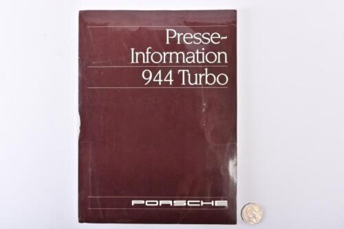 PORSCHE: 1985 Porsche 944 Turbo introductory press kit