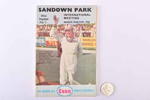 SANDOWN PARK: An official program from the March 1963 international race meeting.