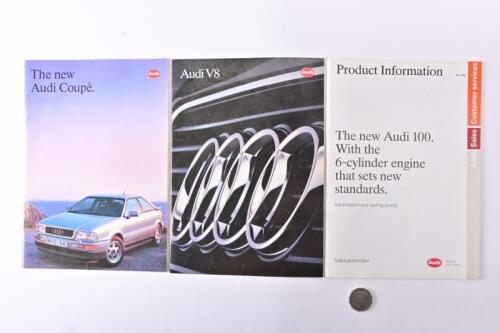 AUDI: A collection of brochures, 100, V8, Coupe.