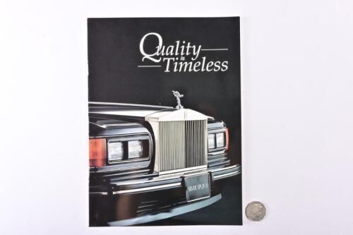 ROLLS-ROYCE: A circa 1990 Rolls-Royce Quality is Timeless brochure.