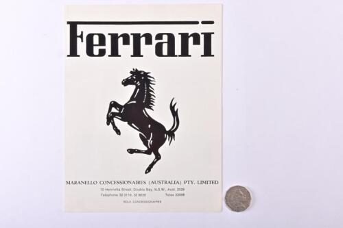 FERRARI: A circa 1974 Maranello Concessionaires Aust brochure.