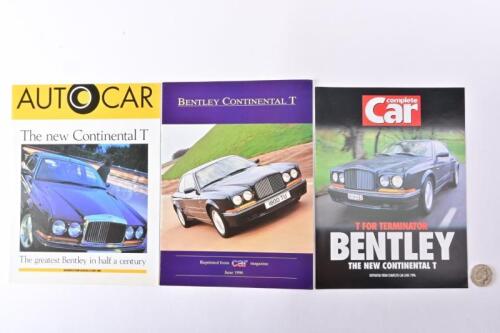 BENTLEY: 3 x 1996 BENTLEY CONTINENTAL: T road test reprints.