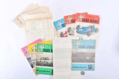 CALDER RACEWAY: A collection of official race programs from 1965 to 1969 and results documents.